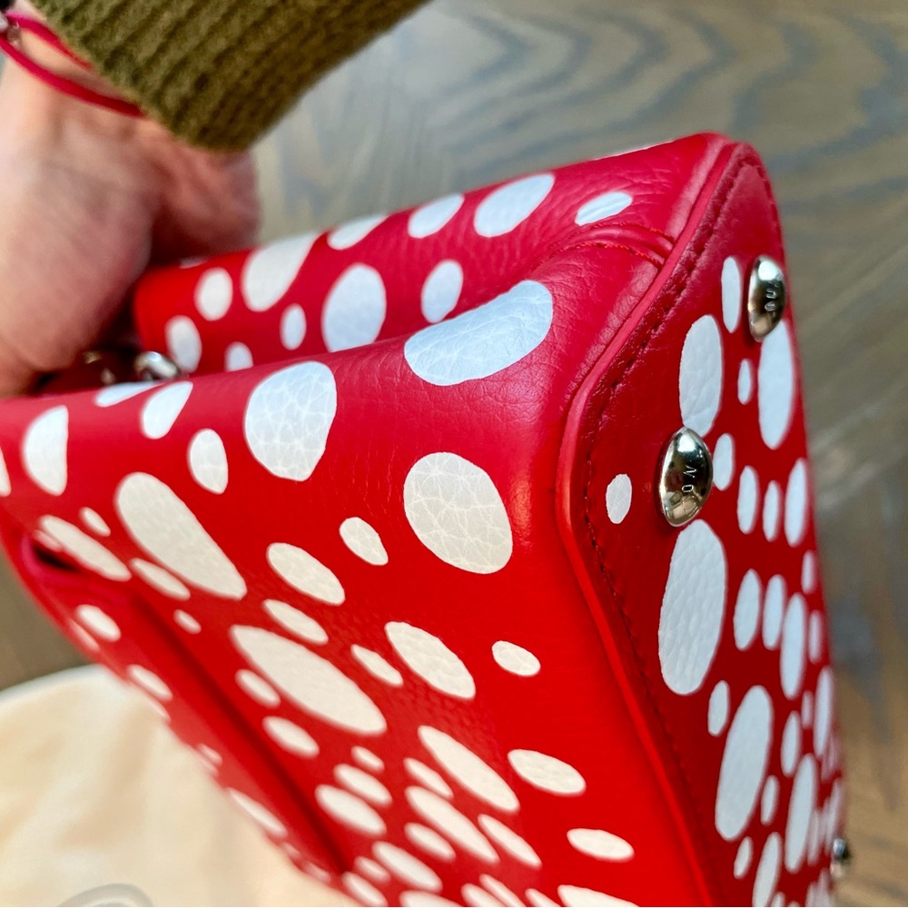 Authentic Louis Vuitton x Yayoi Kusama 2023 Capucines Mini Red with White dots - Picture 10 of 16
